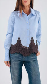 Camicia popeline pizzo T.