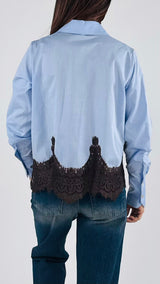 Camicia popeline pizzo T.