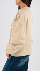 Felpa perle+strass H.