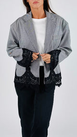 Giacca pied de poule+pizzo H.