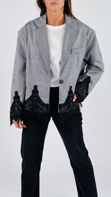 Giacca pied de poule+pizzo H.