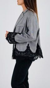 Giacca pied de poule+pizzo H.