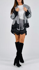 Short pied de poule+pizzo H.