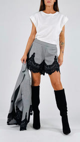 Short pied de poule+pizzo H.