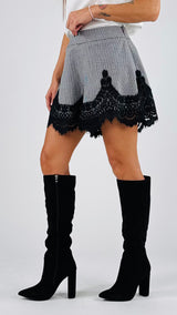 Short pied de poule+pizzo H.