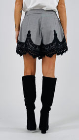 Short pied de poule+pizzo H.