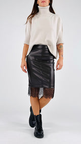 Longuette ecopelle+pizzo T.