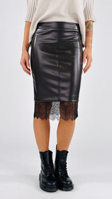 Longuette ecopelle+pizzo T.