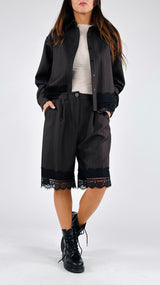 Bermuda gessato+pizzo H.