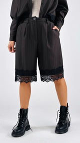 Bermuda gessato+pizzo H.