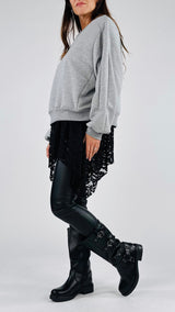 Felpa+sottoveste macramè H.