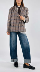 Giacca check cravatta T.