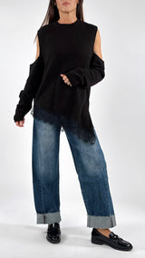 Pull cut out asimmetrico pizzo H.