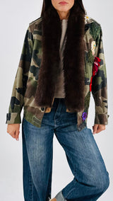 Giacca camu vintage+ecofur T.