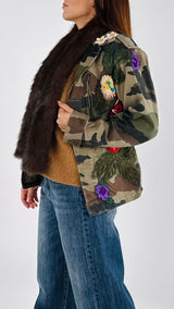 Giacca camu vintage+ecofur T.