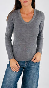 Maglia V costina lambswool H.