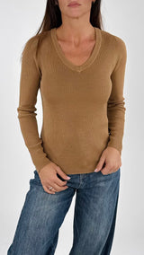 Maglia V costina lambswool H.