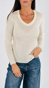 Maglia V costina lambswool H.