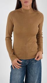 Maglia collo in piedi costina lambswool H.