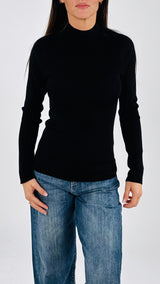 Maglia collo in piedi costina lambswool H.