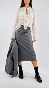 Camicia pizzo garza lana H.