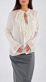 Camicia pizzo garza lana H.