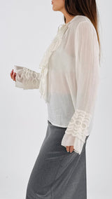 Camicia pizzo garza lana H.