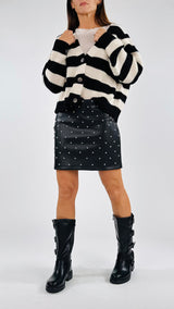 Mini ecopelle borchie H.