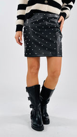 Mini ecopelle borchie H.