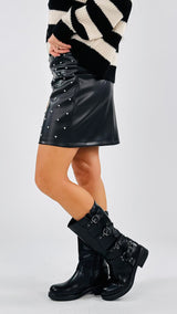 Mini ecopelle borchie H.