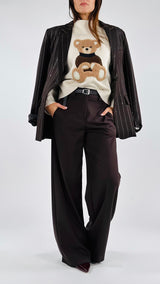 Pantalone palazzo twill cintura T.