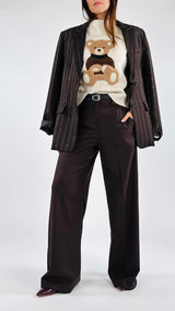 Pantalone palazzo twill cintura T.