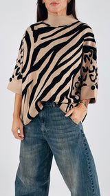 Maxi pull animalier
