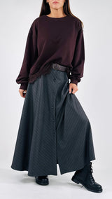 Gonna twill gessata bottoni T.