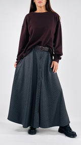 Gonna twill gessata bottoni T.