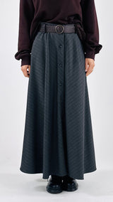 Gonna twill gessata bottoni T.