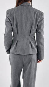 Giacca corta gessata riprese T.