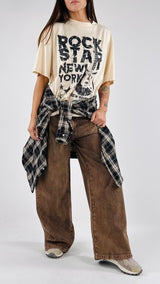 Camicia check+t-shirt T.