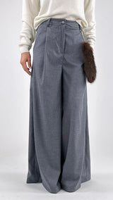 Pantalone palazzo flanella gessato H.