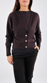 Cardigan rasato gioiello Vic.