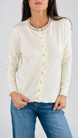 Cardigan girocollo strass You