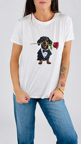 T-shirt bassotto rosa Vic.