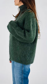Cardigan mohair bottoni gioiello twin