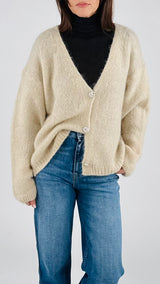 Cardigan mohair bottoni gioiello twin