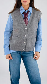 Gilet over bottoni gioello twin