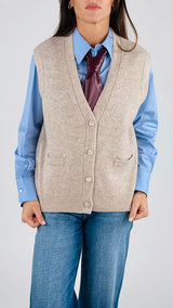 Gilet over bottoni gioello twin