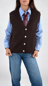 Gilet over bottoni gioello twin