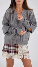 Cardigan costa larga+manicotti Vic.