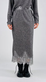 Gonna fiammata pizzo T.