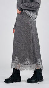 Gonna fiammata pizzo T.